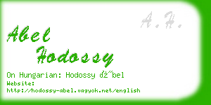 abel hodossy business card